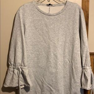 Oversized Sweater with Wide Tie Sleeves